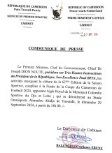 Le Premier ministre Dion Ngute présidera la finale de la Coupe du Cameroun de football