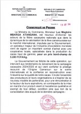 5.200 FCFA/Kg: Le ministre du Commerce annonce un important contrat d’achat de cacao