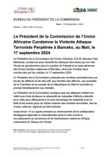 Mali: l’Union africaine condamne « la violente attaque terroriste perpétrée à Bamako »