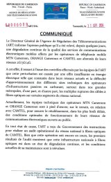 Opérateurs de téléphonie: l’ART hausse le taux devant la « dégradation continue » de la qualité (…)